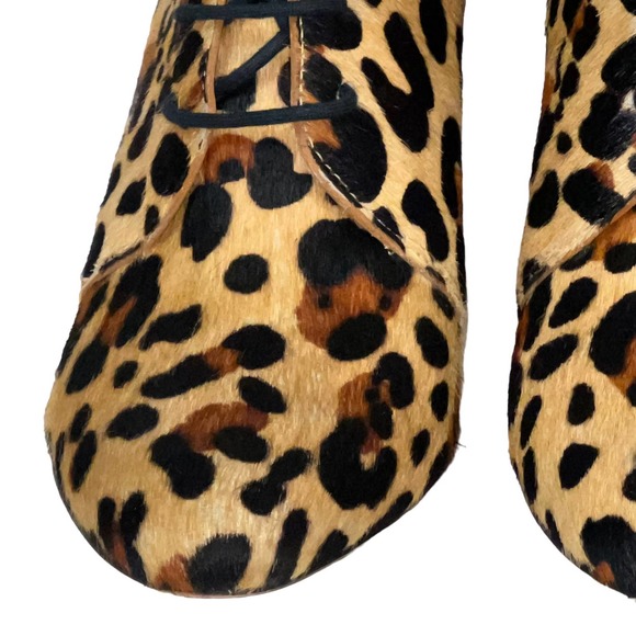 Kate Spade Roger Calf Hair Leather Bootie Size 8.5M Leopard Animal Print Cheetah - Picture 7 of 16